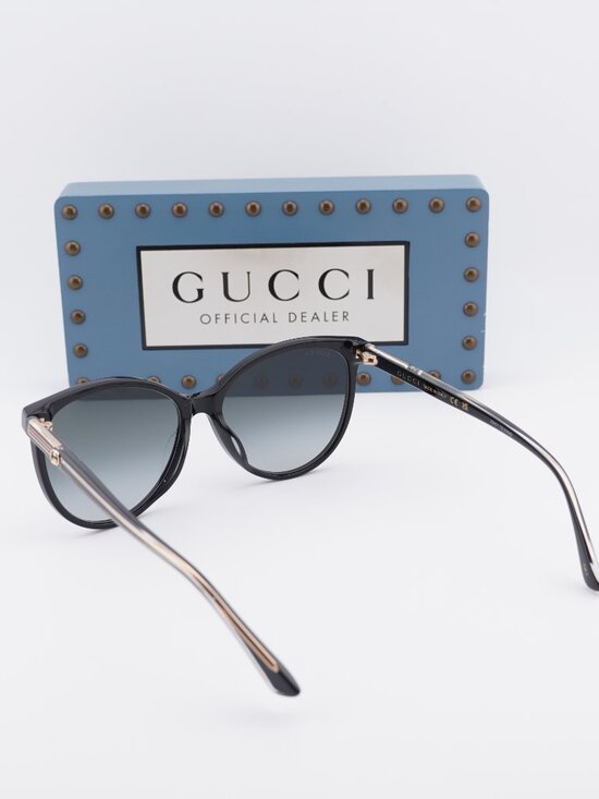Gucci GG0377SKN 001 Square Sunglasses - Black / Grey main image 11